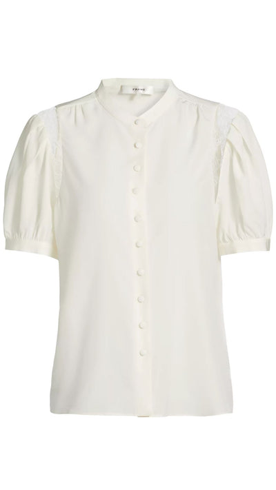 Lace Shoulder Inset Blouse-Tops/Blouses-Uniquities