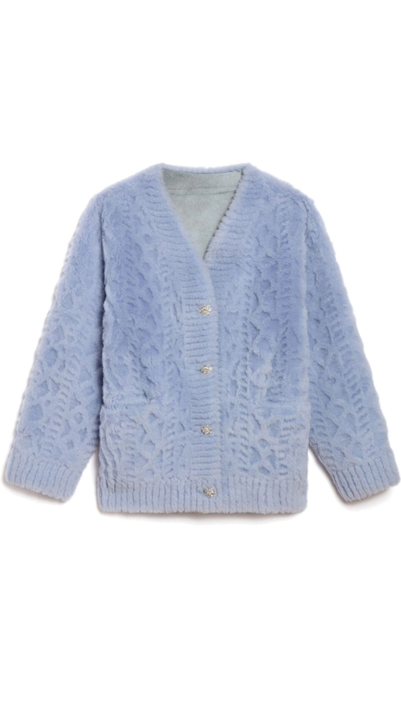 Sheared Sherpa Cardigan-Sweaters-Uniquities