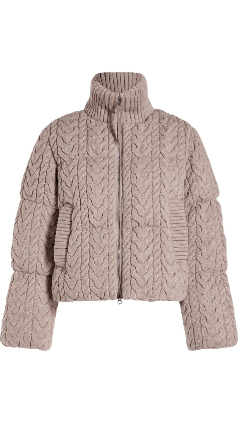 Reggie Cable Knit Puffer-Jackets-Uniquities