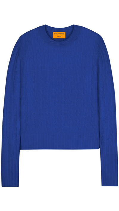 Cable Shrunken Crew Cashmere-Sweaters-Uniquities