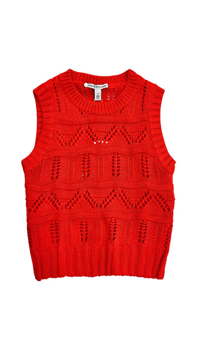 Wavy Pointelle Muscle Tee-Sweaters-Uniquities