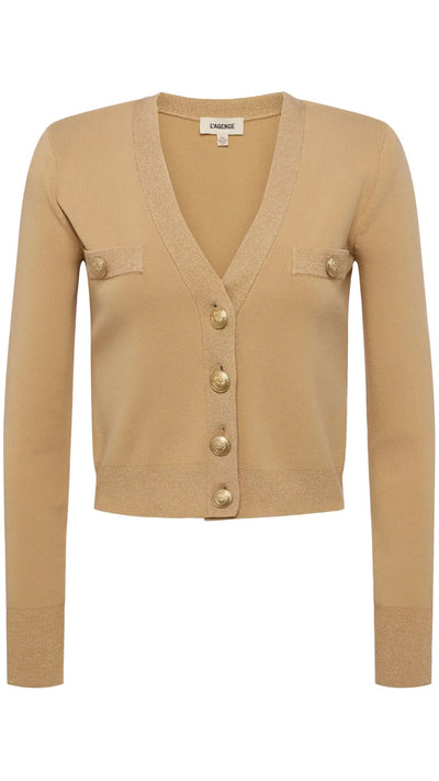 Taya Cropped V-Neck Cardi-Sweaters-Uniquities