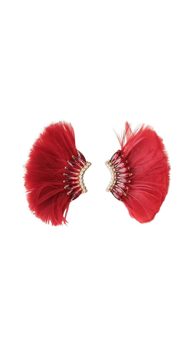 Luxe Mini Madeline Feather Earrings-Jewelry-Uniquities