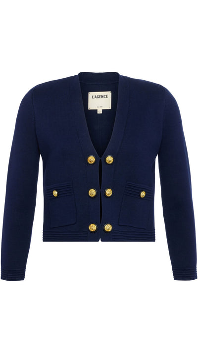 Catie V-Neck Knit Blazer-Sweaters-Uniquities