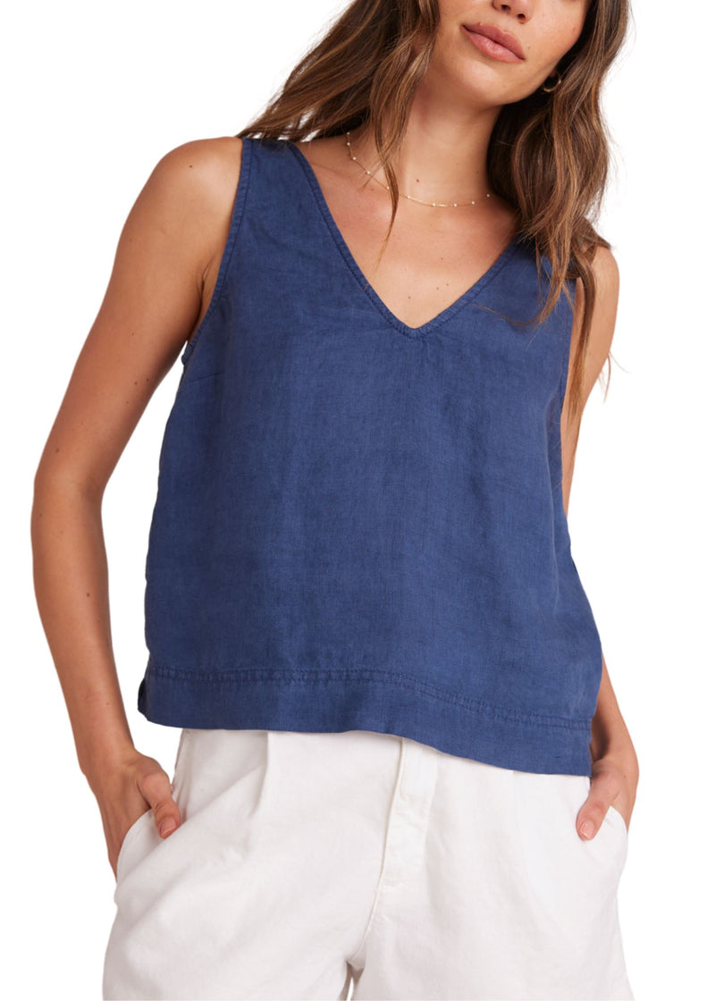 Sleeveless Button Back V-Neck Top-Tops/Blouses-Uniquities