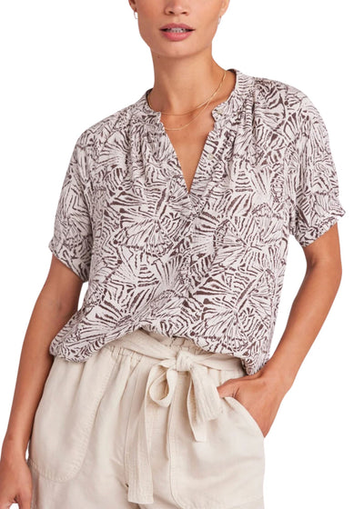 Short Sleeve Shirred Raglan Shirt-Tops/Blouses-Uniquities