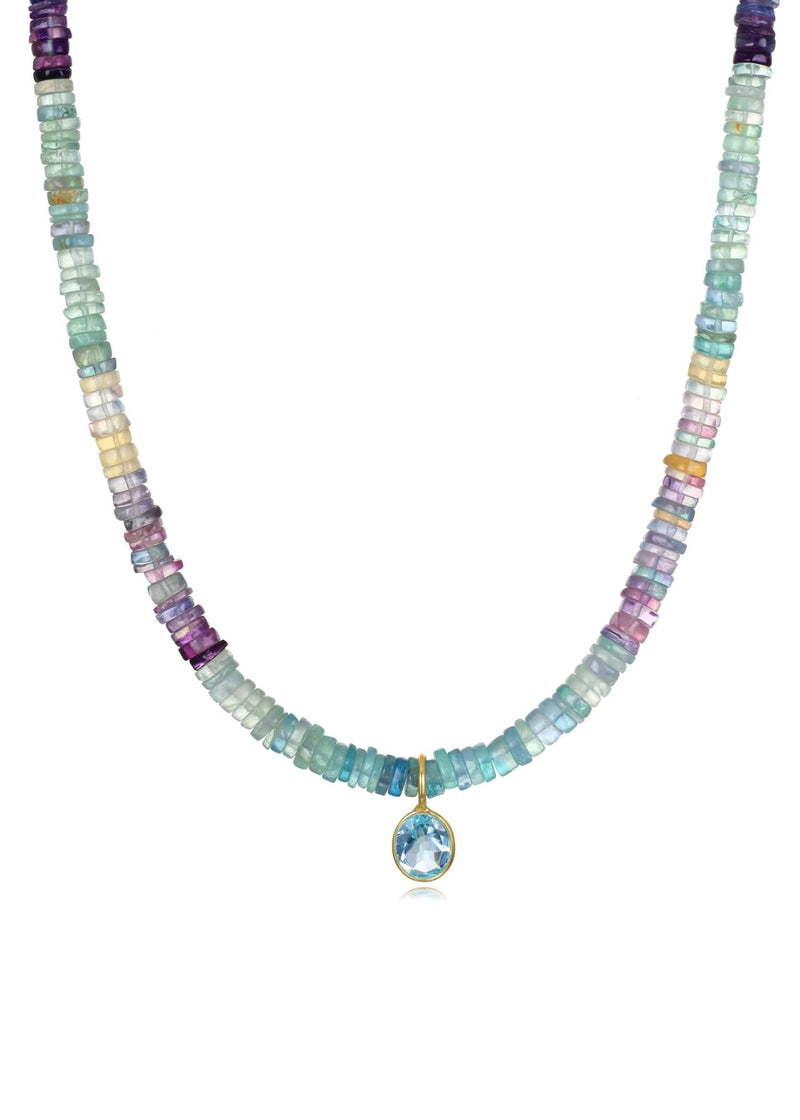 Sky Blue Topaz Wheel Necklace-Jewelry-Uniquities