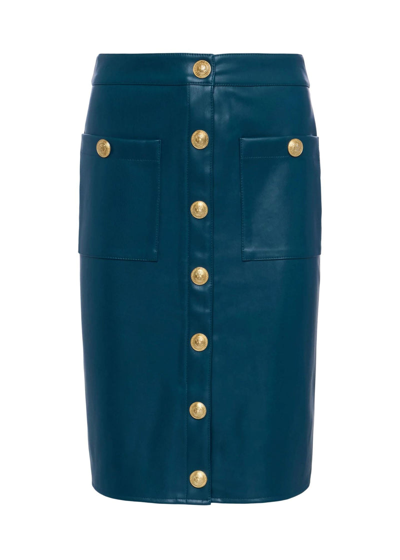 Amira Pencil Skirt With Snaps-Bottoms-Uniquities