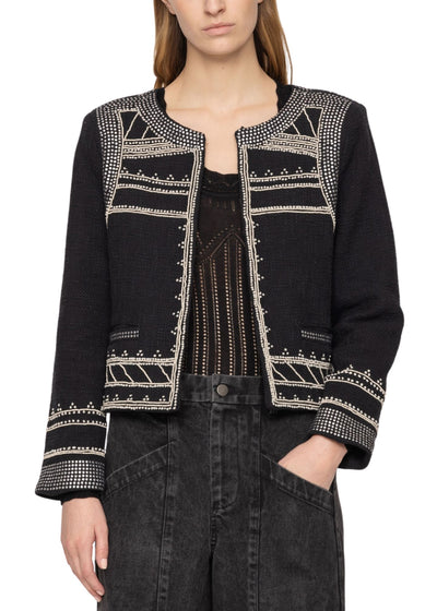 Mille Embroidery Long Sleeve Jacket-Jackets-Uniquities