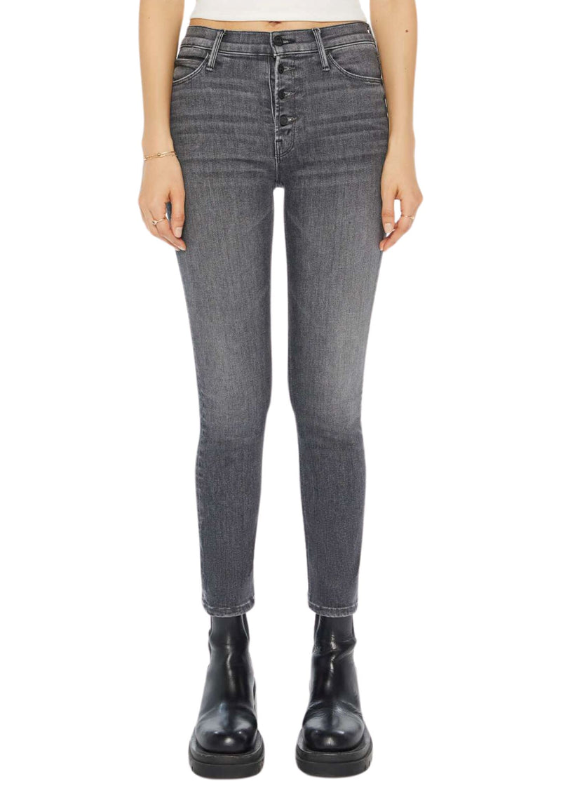 The Pixie Mid Rise Dazzler Ankle Jeans in Up In Smoke-Denim-Uniquities