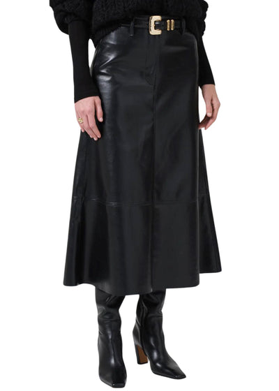 Cassia Leather Skirt-Bottoms-Uniquities