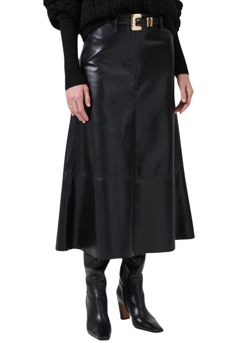 Cassia Leather Skirt-Bottoms-Uniquities