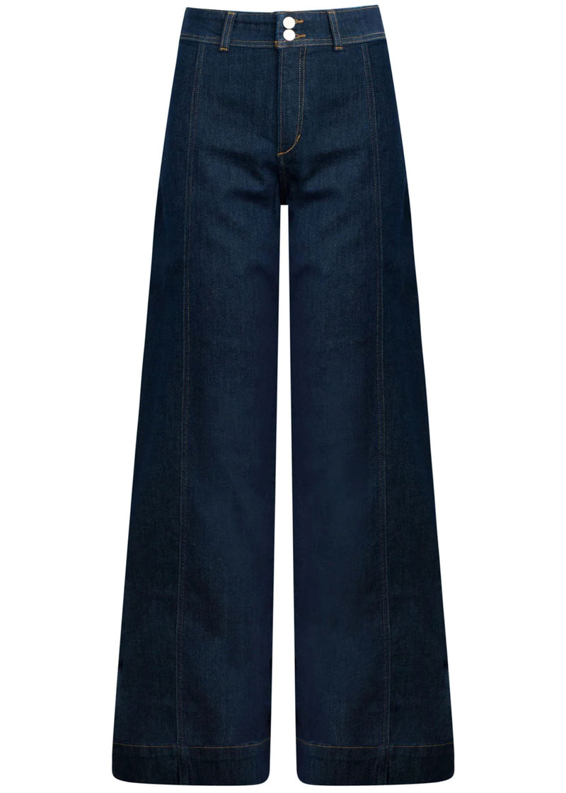 Seamed Denim Trouser-Denim-Uniquities