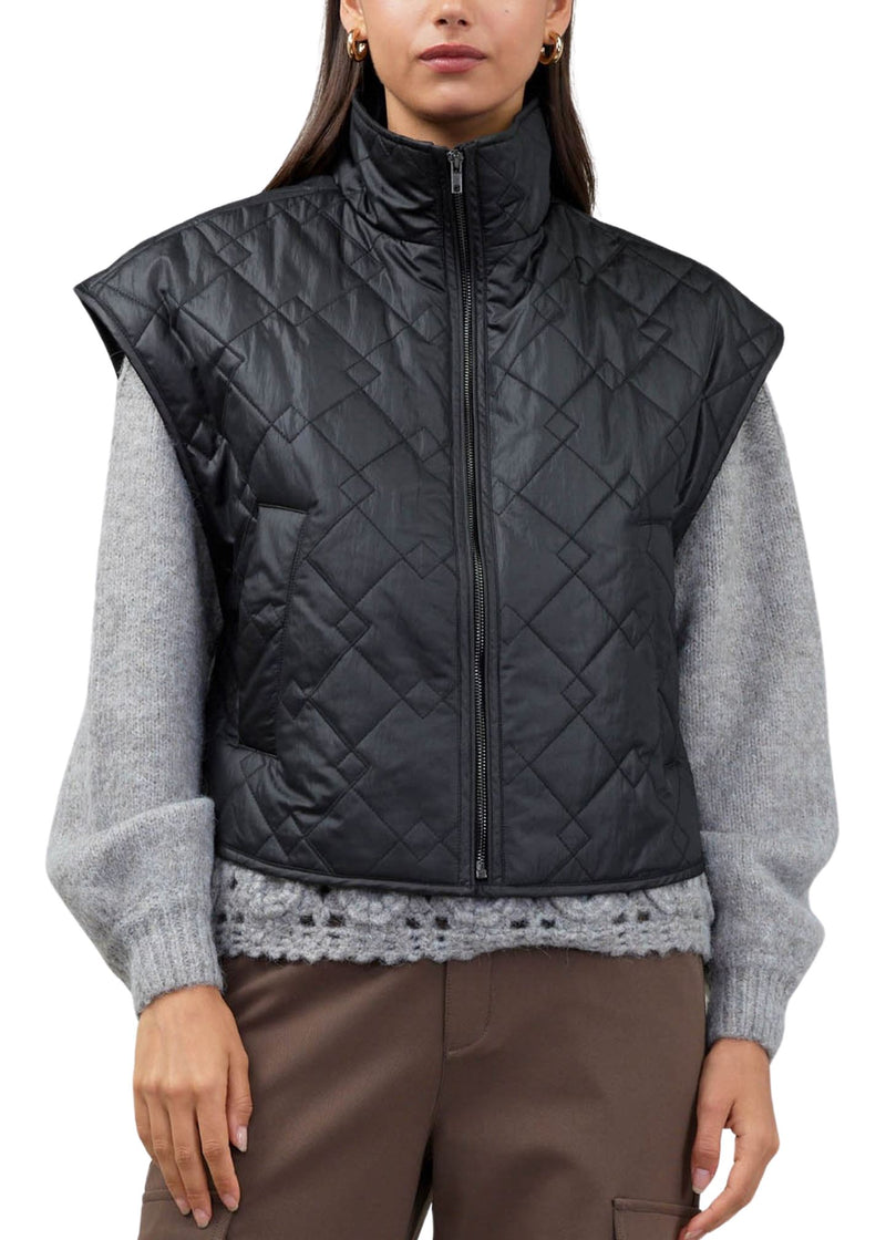 Quilted Coated Margo Vest-Jackets-Uniquities