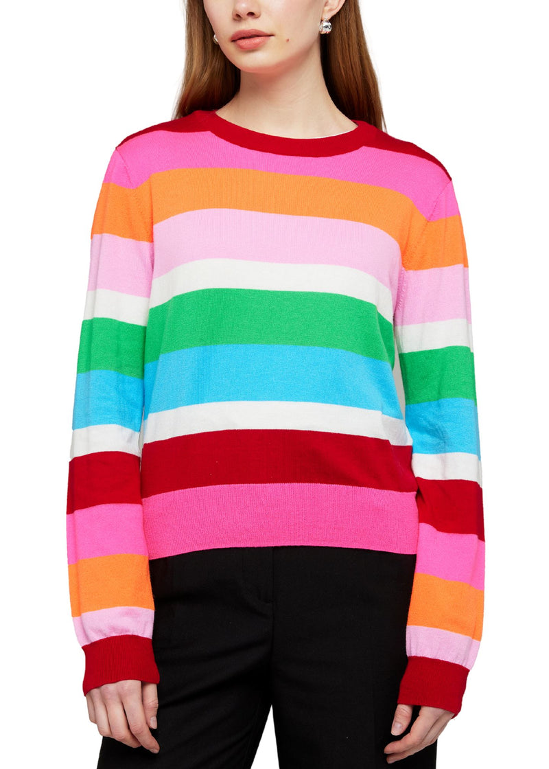 Multi Stripe Crew-Sweaters-Uniquities