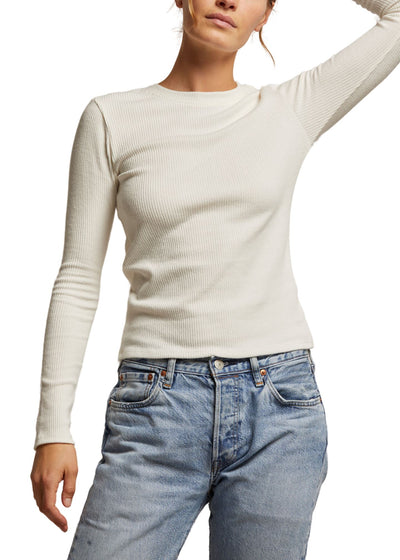 Jolie Rib Long Sleeve Crewneck-Tops/Blouses-Uniquities