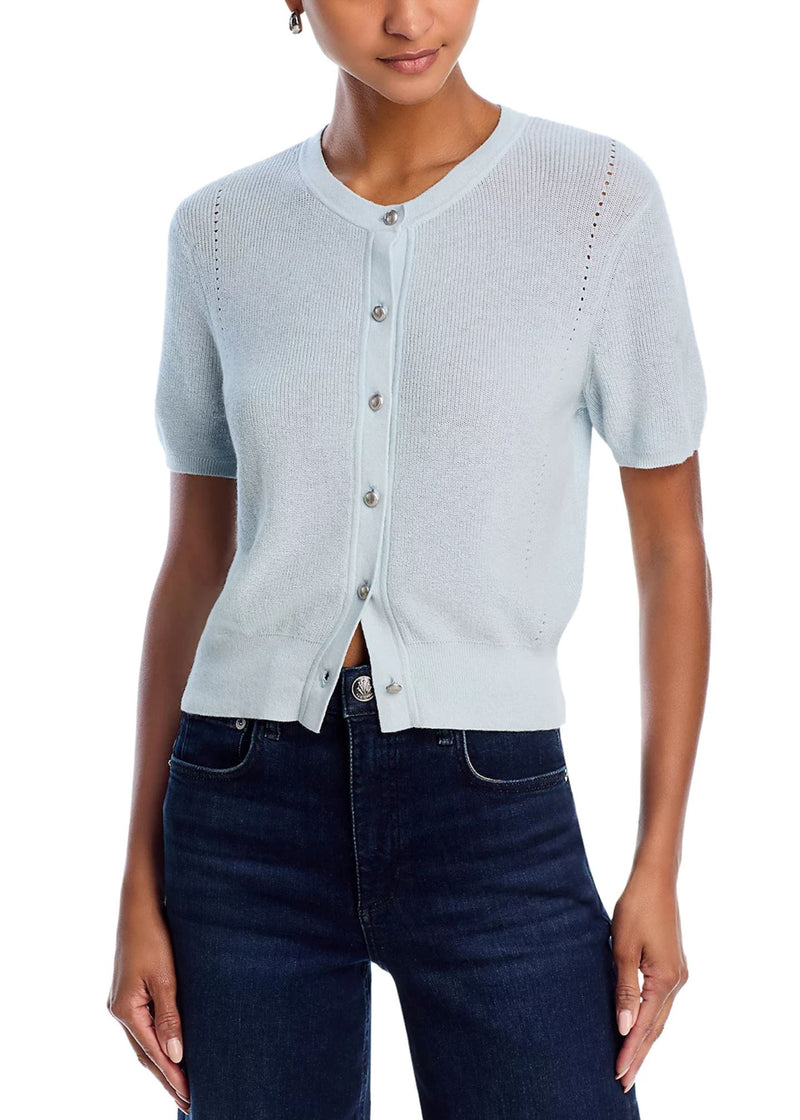 Dina Cotton Short Sleeve Cardigan-Sweaters-Uniquities