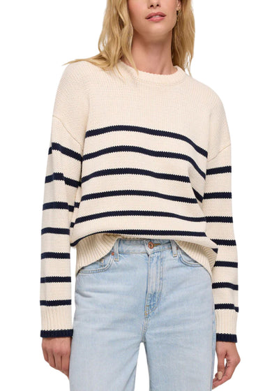 Boyfriend Stripe Sweater-Sweaters-Uniquities