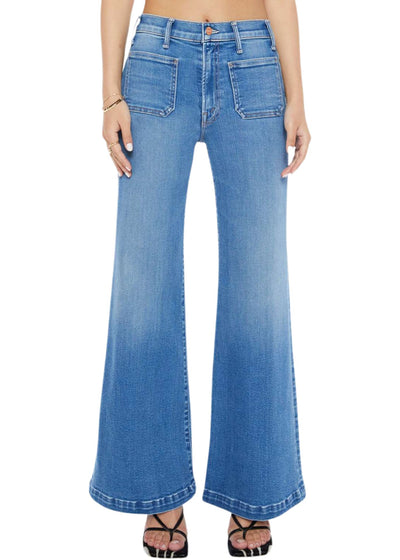 PETITES The Lil' Hustler Roller Patch Pocket Sneak Jeans-Denim-Uniquities