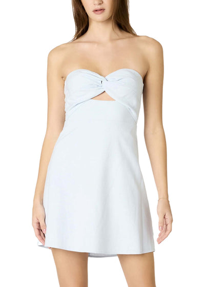 Strapless Twist Mini Dress-Dresses-Uniquities