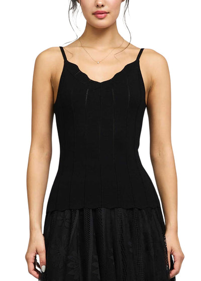 Tina Scallop Tank-Tops/Blouses-Uniquities