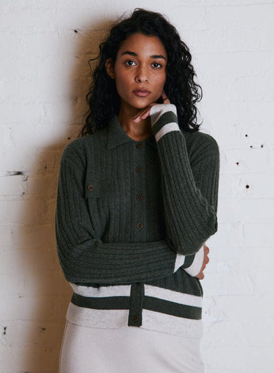 Collared Cabled Cardi-Sweaters-Uniquities