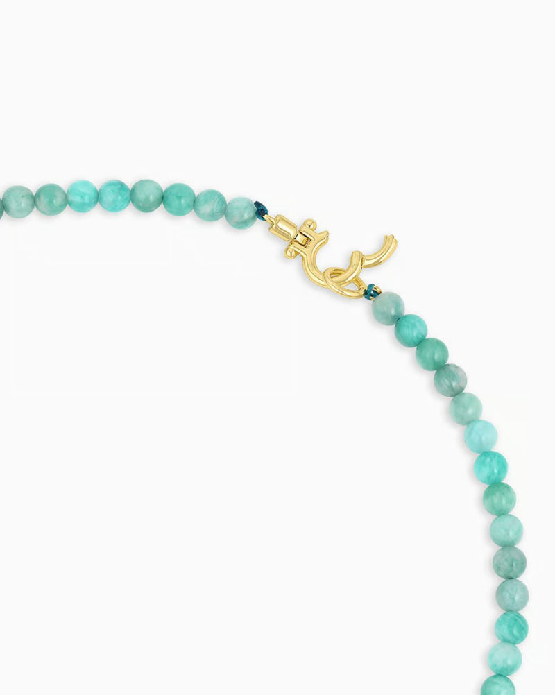 Carter Gemstone Necklace Blue Amazonite-Jewelry-Uniquities