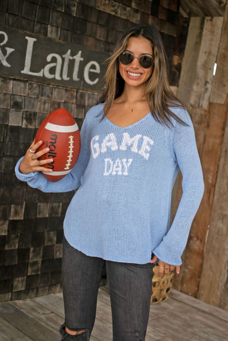 Game Day V Cotton Sweater-Sweaters-Uniquities