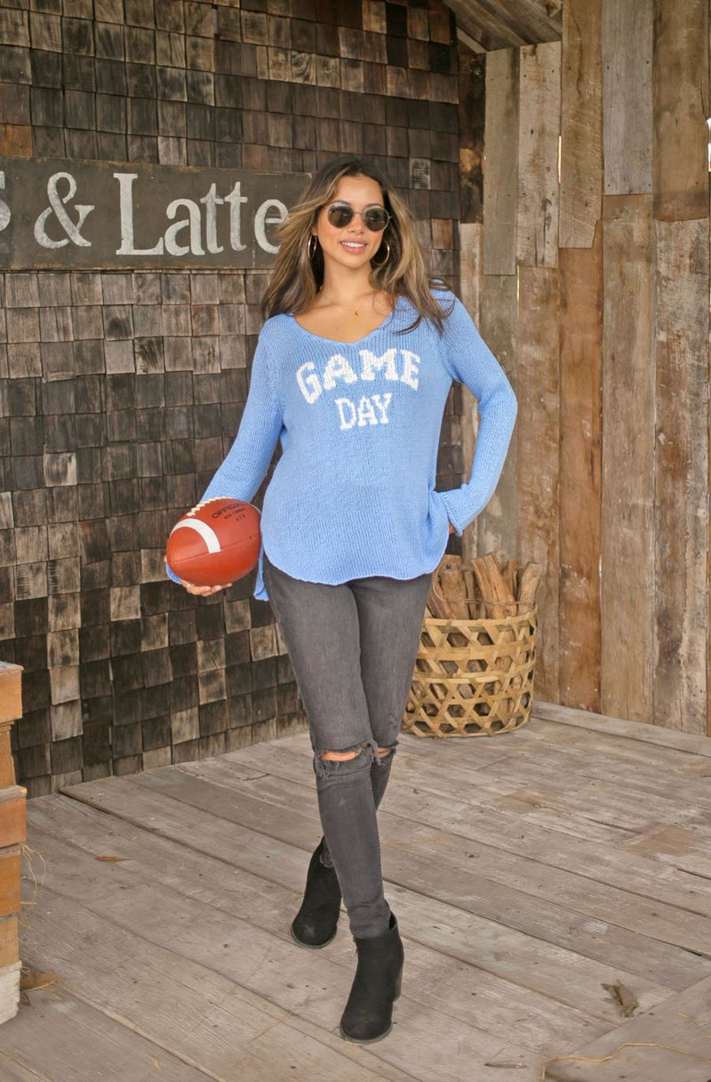 Game Day V Cotton Sweater-Sweaters-Uniquities