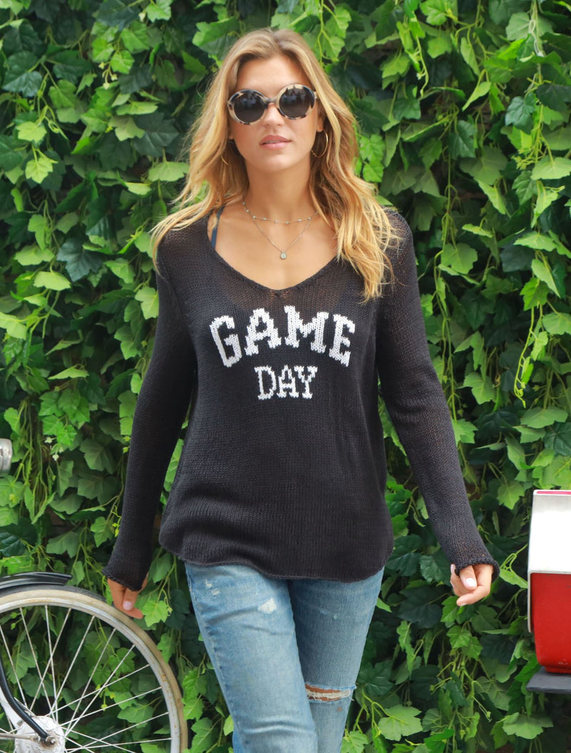 Game Day V Cotton Sweater-Sweaters-Uniquities