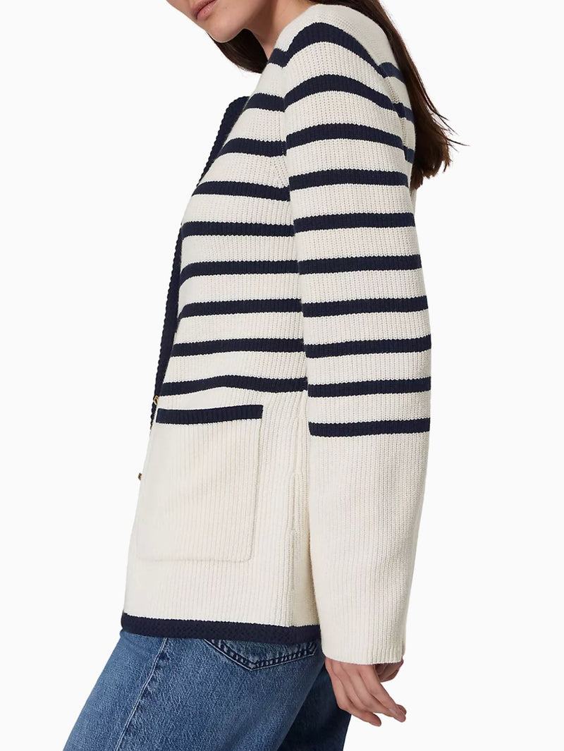 Nancy Long Stripe Cardigan-Sweaters-Uniquities