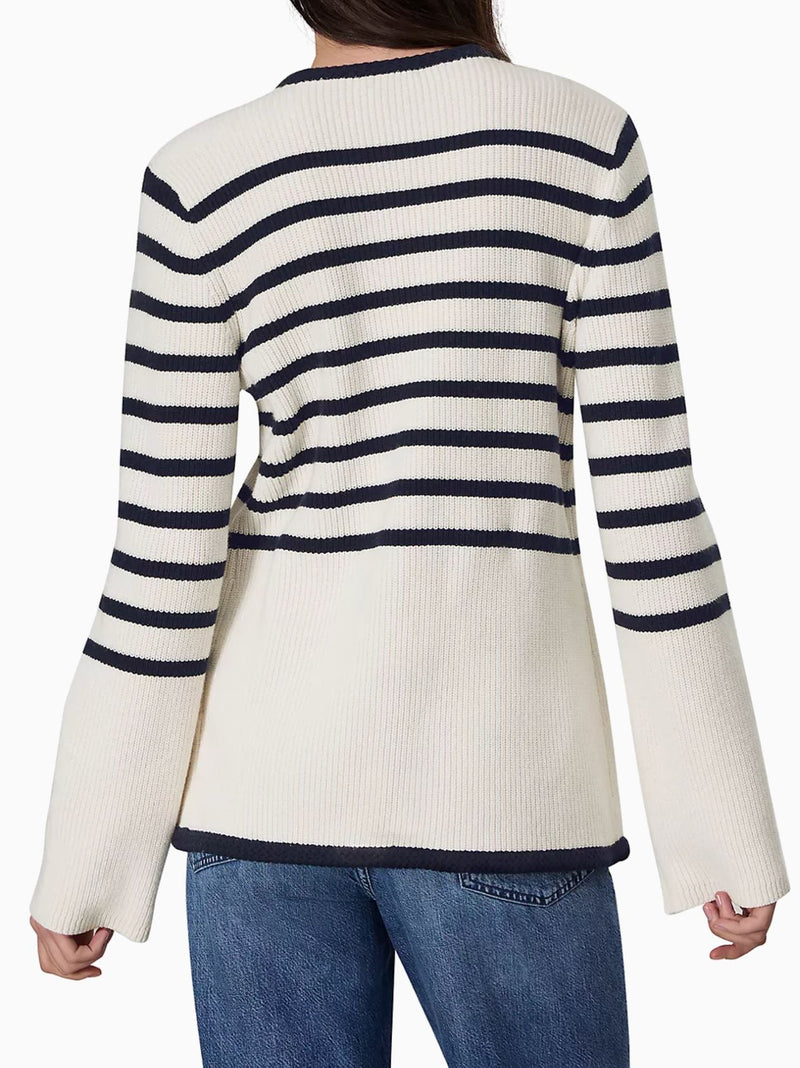 Nancy Long Stripe Cardigan-Sweaters-Uniquities