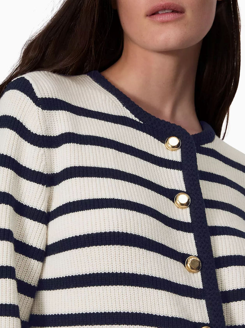 Nancy Long Stripe Cardigan-Sweaters-Uniquities