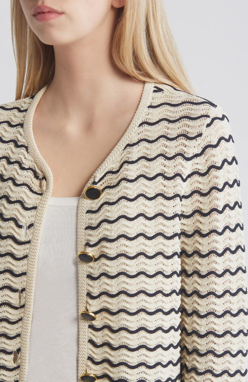 Elisa Stripe Cardigan-Sweaters-Uniquities