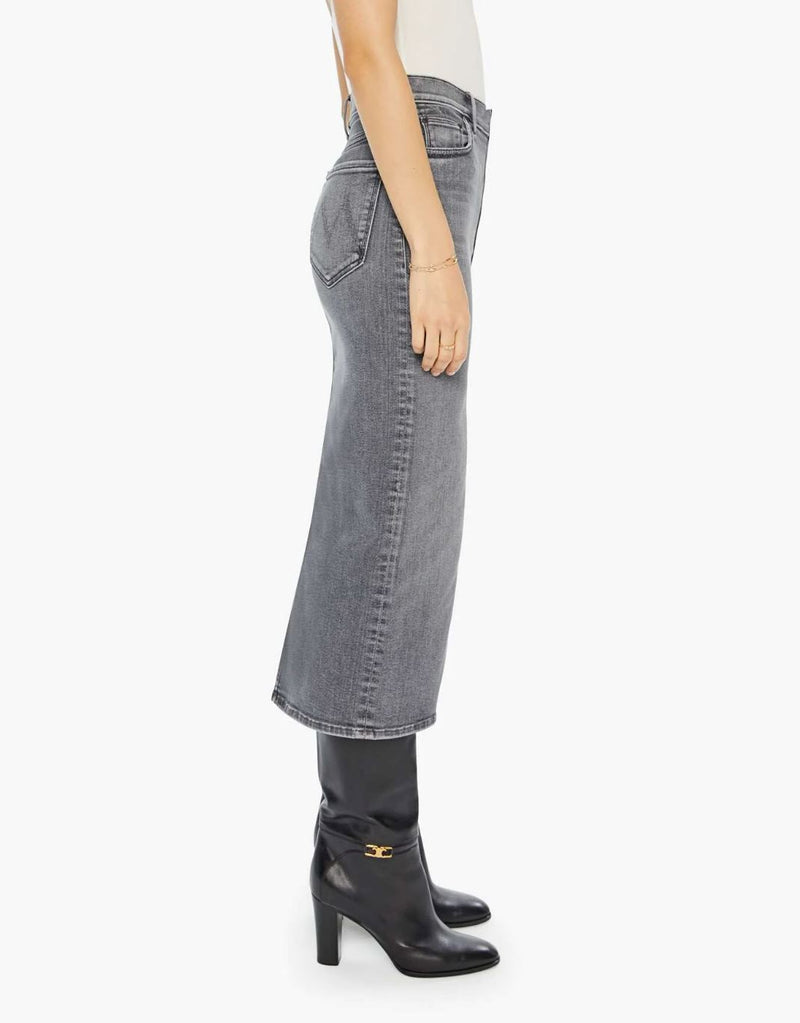 The Reverse Pencil Pusher Skirt in Magic Eight Ball-Denim-Uniquities