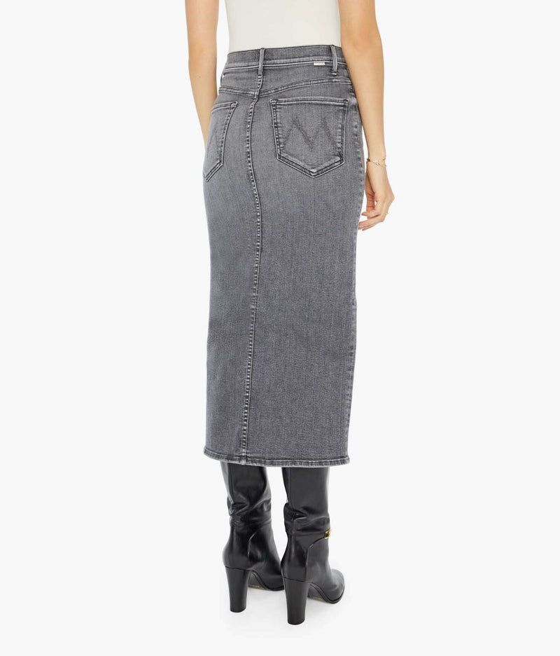 The Reverse Pencil Pusher Skirt in Magic Eight Ball-Denim-Uniquities