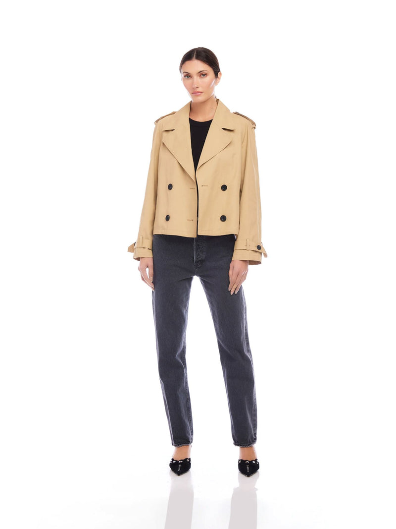 Chelsea Cropped Trench Jacket-Jackets-Uniquities