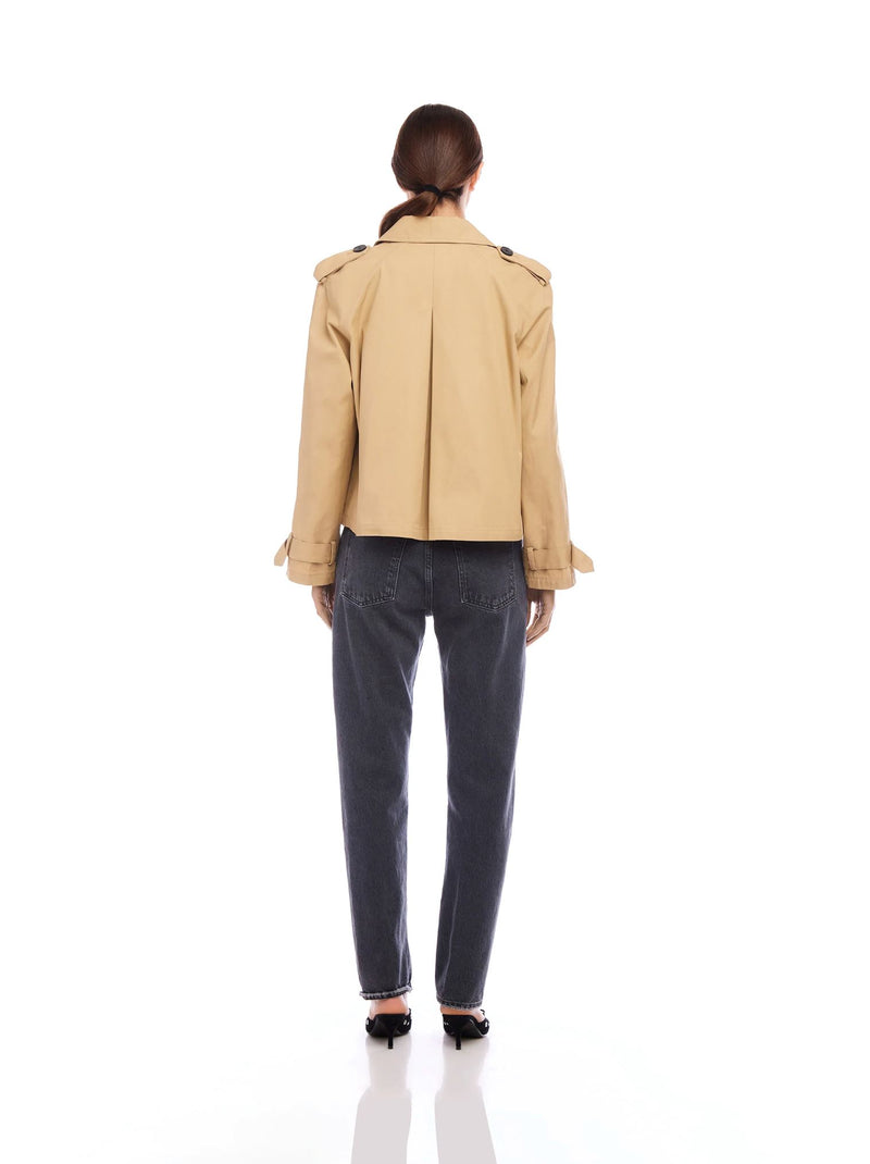 Chelsea Cropped Trench Jacket-Jackets-Uniquities