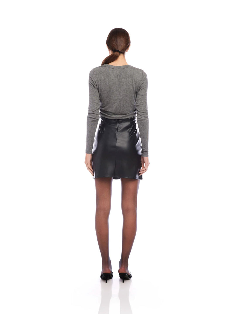 Macy Faux Leather Mini Skirt-Bottoms-Uniquities