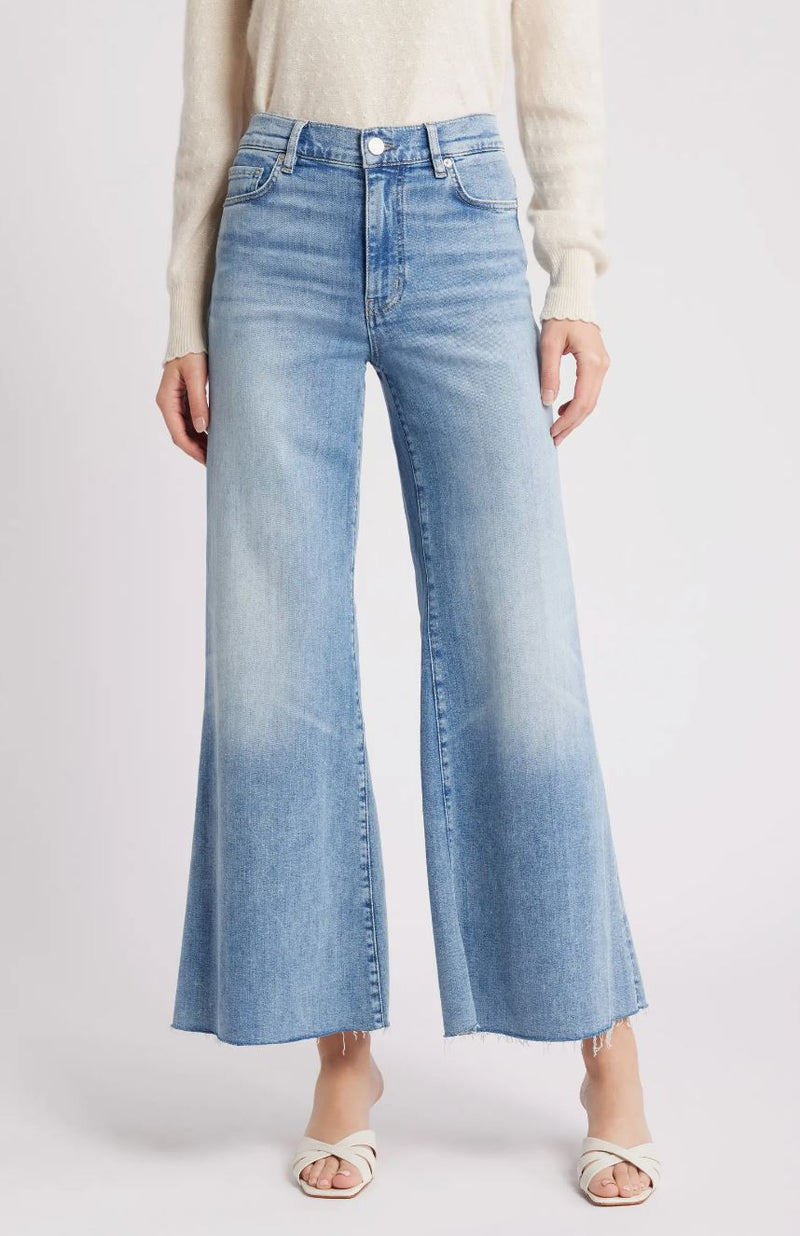 Le Palazzo Crop Raw Fray Jeans-Denim-Uniquities