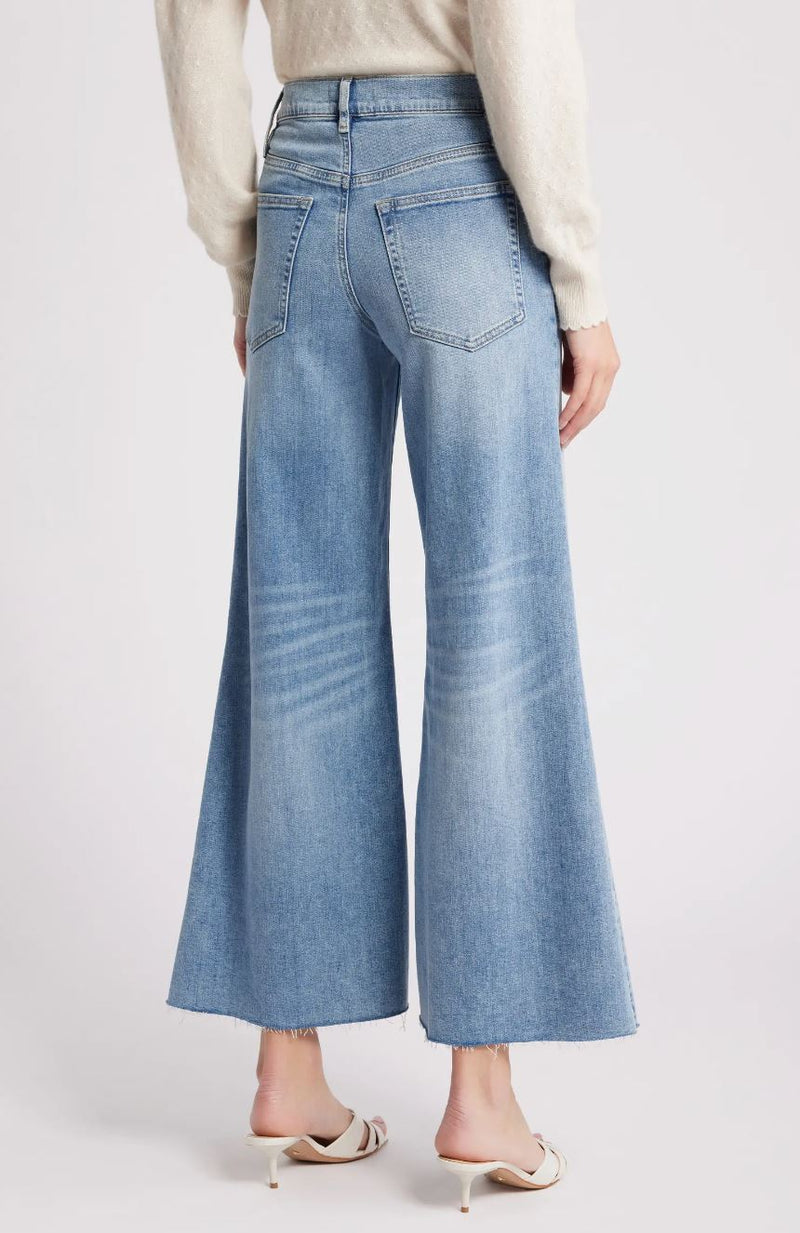 Le Palazzo Crop Raw Fray Jeans-Denim-Uniquities