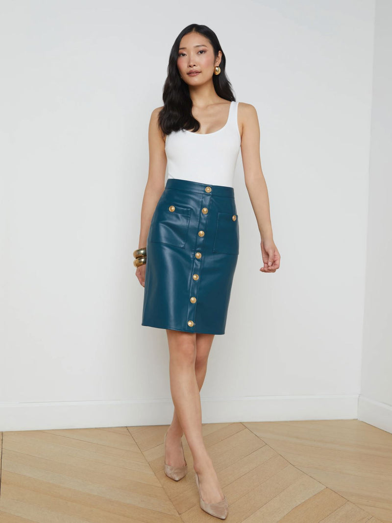 Amira Pencil Skirt With Snaps-Bottoms-Uniquities