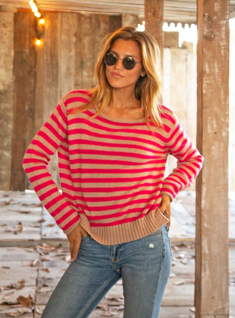 Mackenzie Stripe Sweater-Sweaters-Uniquities