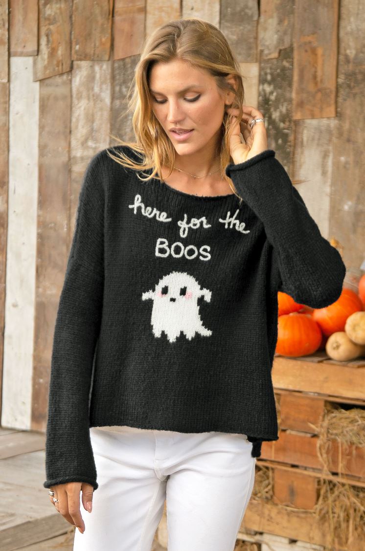 Here For The Boos Sweater-Sweaters-Uniquities