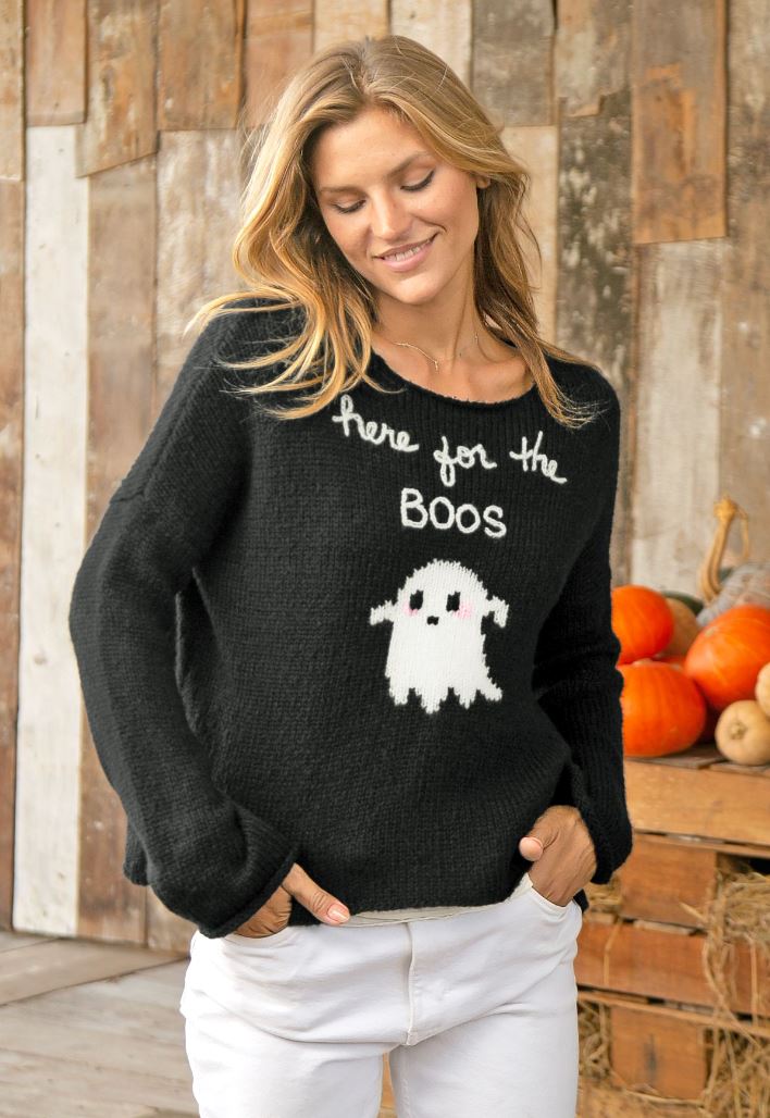 Here For The Boos Sweater-Sweaters-Uniquities