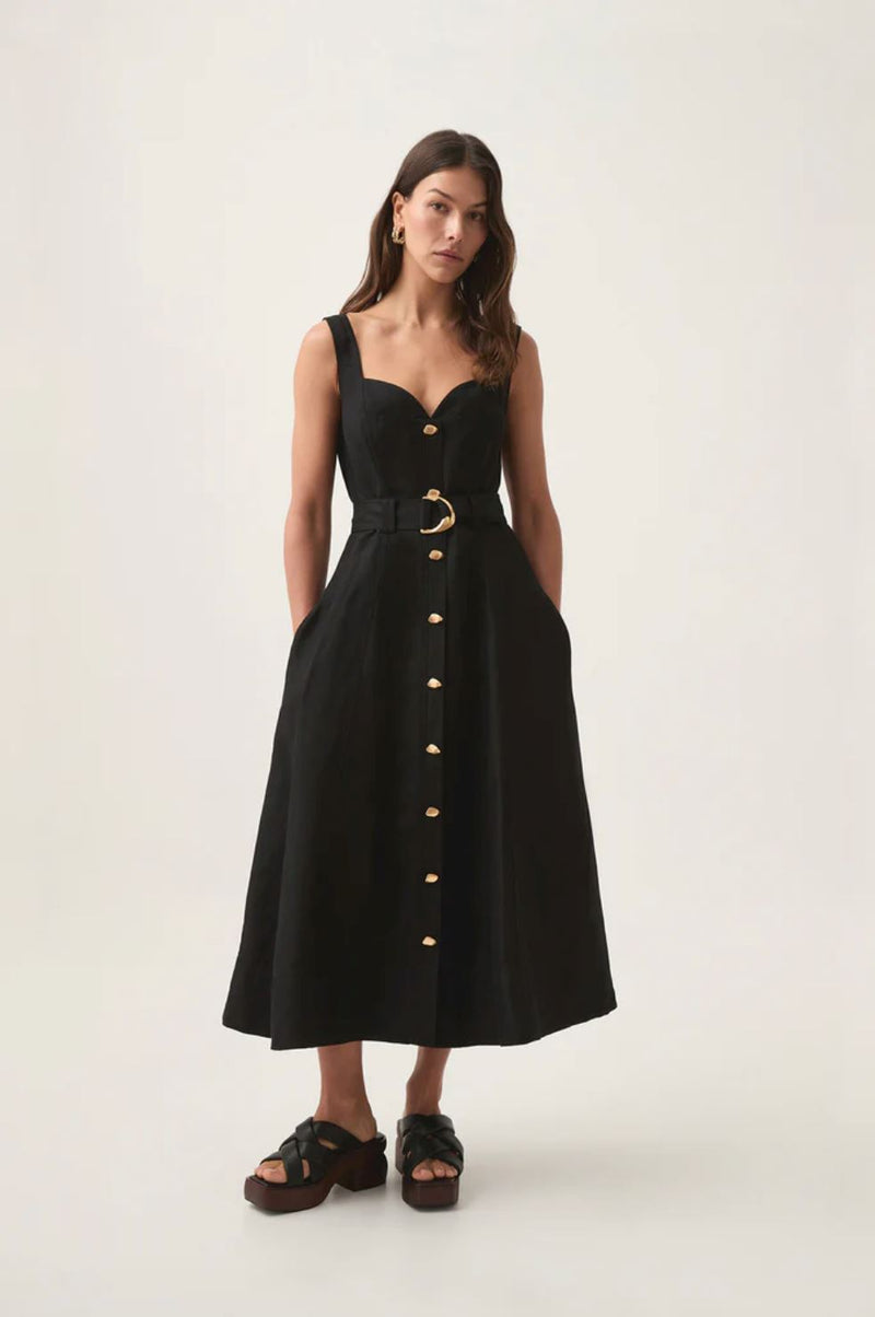 Clay Belted Midi Dress-Dresses-Uniquities