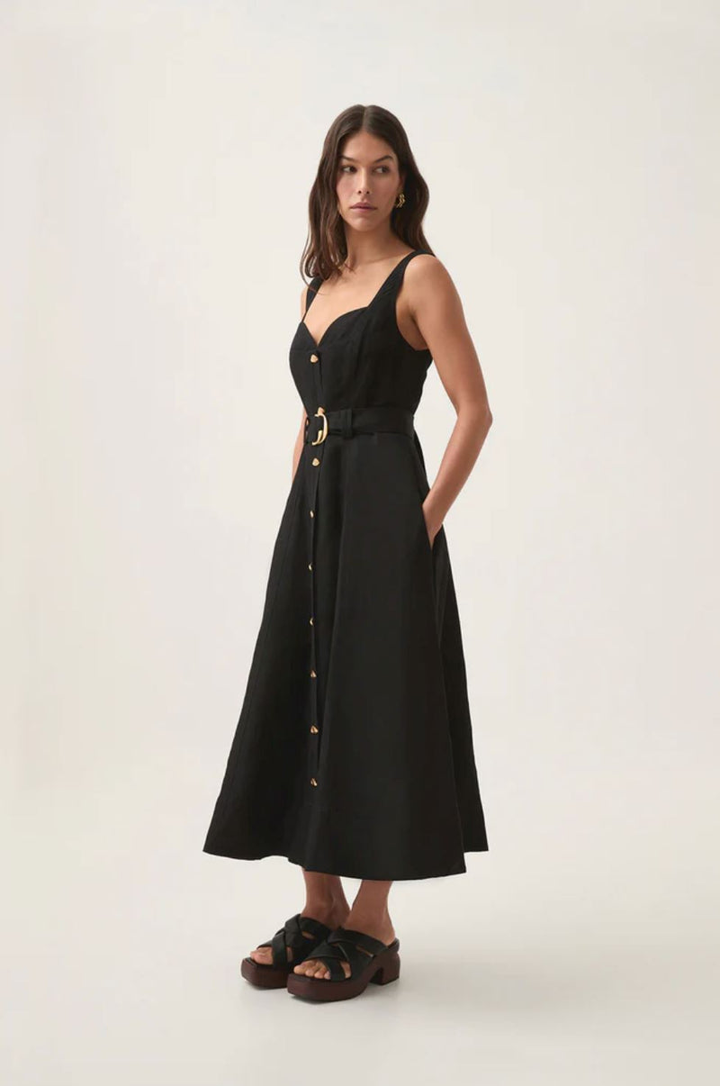 Clay Belted Midi Dress-Dresses-Uniquities