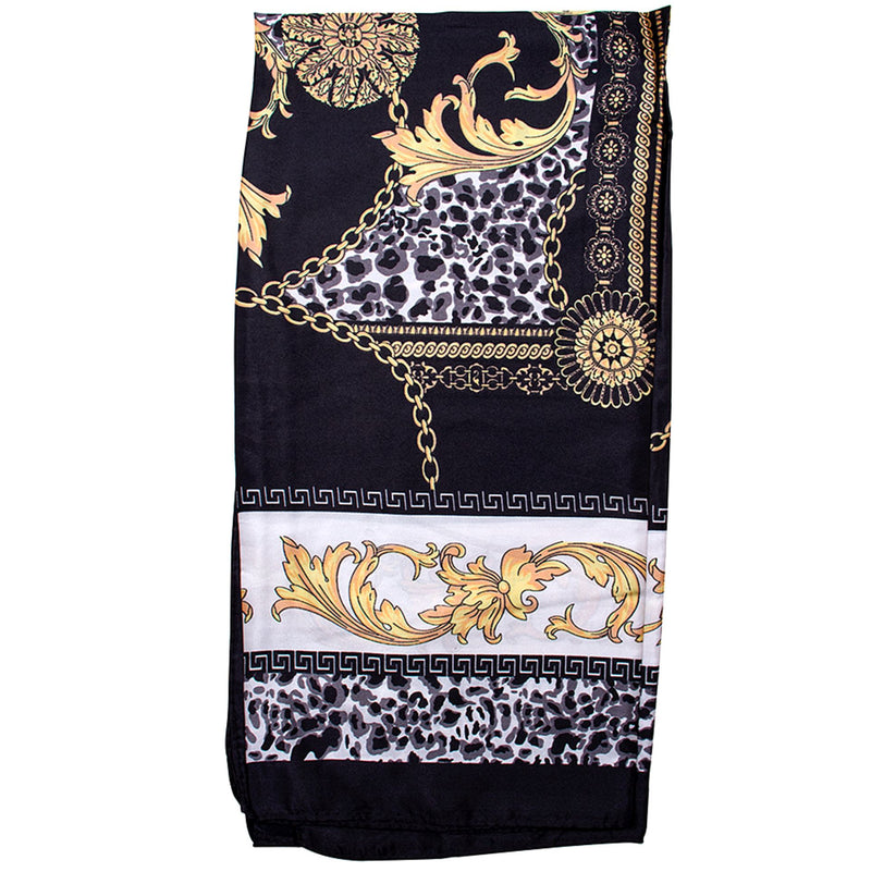 Animal Print Silk Square Scarf-Accessories-Uniquities