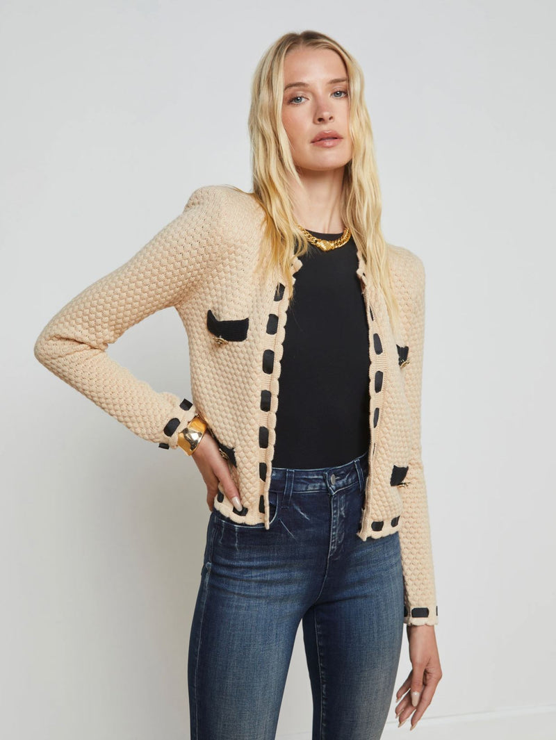 Astor Contrast Trim Cardi-Sweaters-Uniquities