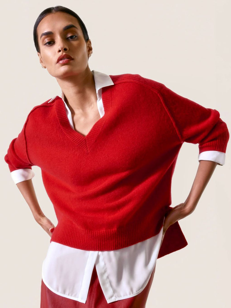 V-Neck Layered Looker-Sweaters-Uniquities